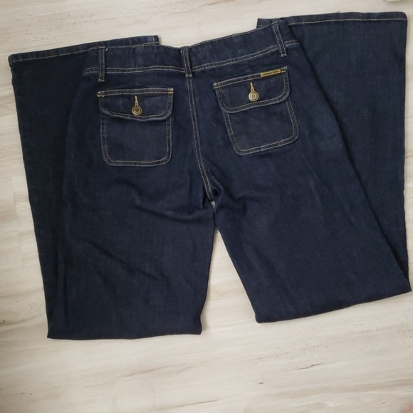 Michael Kors Dark Flap Pocket Wide Leg Jeans J10 - Picture 2 of 6